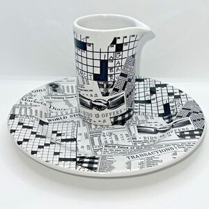 Unique Crossword Puzzle Creamer and 8 Inch Plate The‎ Square Nest 2003